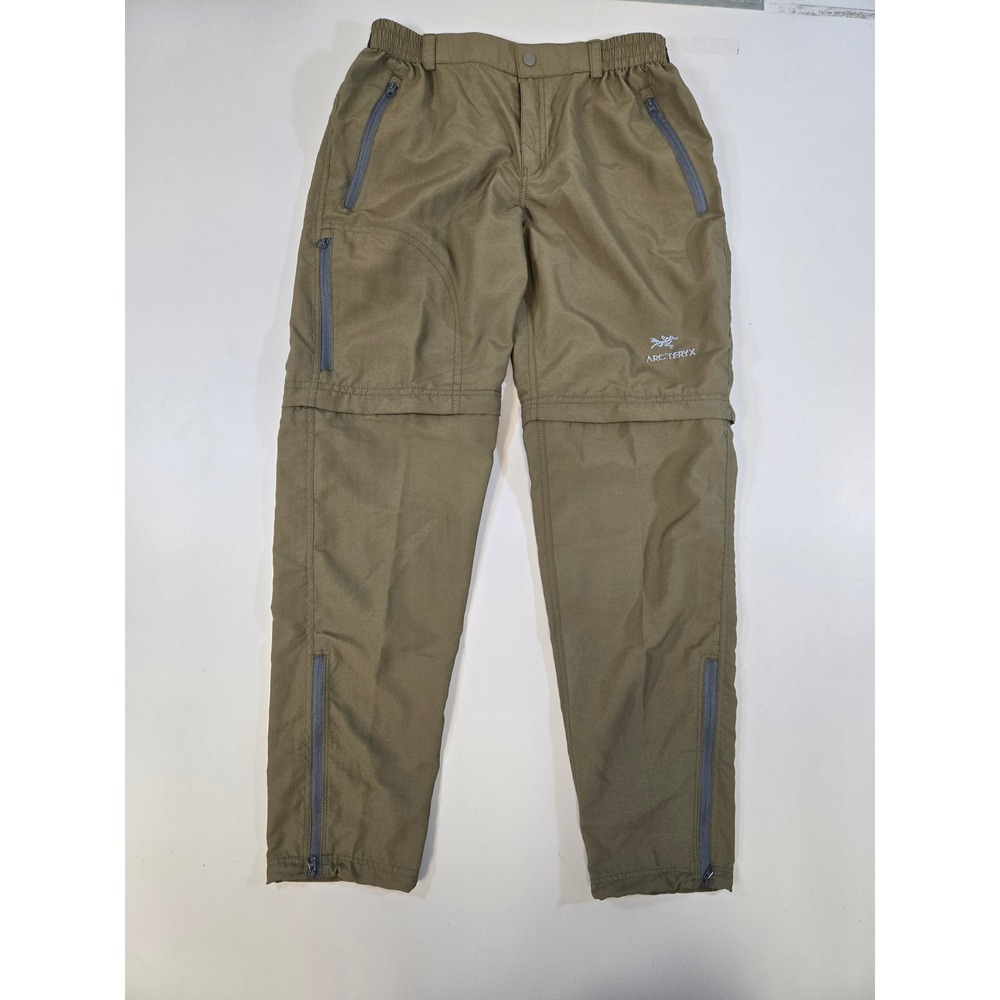 Arcteryx Mens Convertible Hiking Pants Olive Green Zip Off Cargo Trousers Sz S